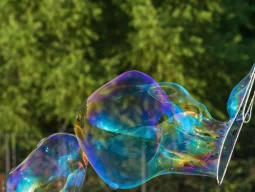 giant bubbles being made outside
