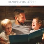 pin image of father reading bedtime stories to a young girl and boy