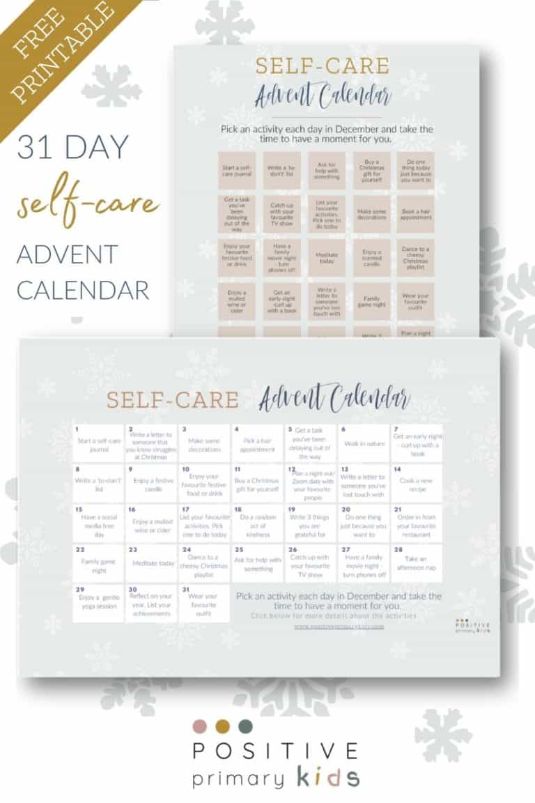 31 Day SelfCare Advent Calendar Download for FREE