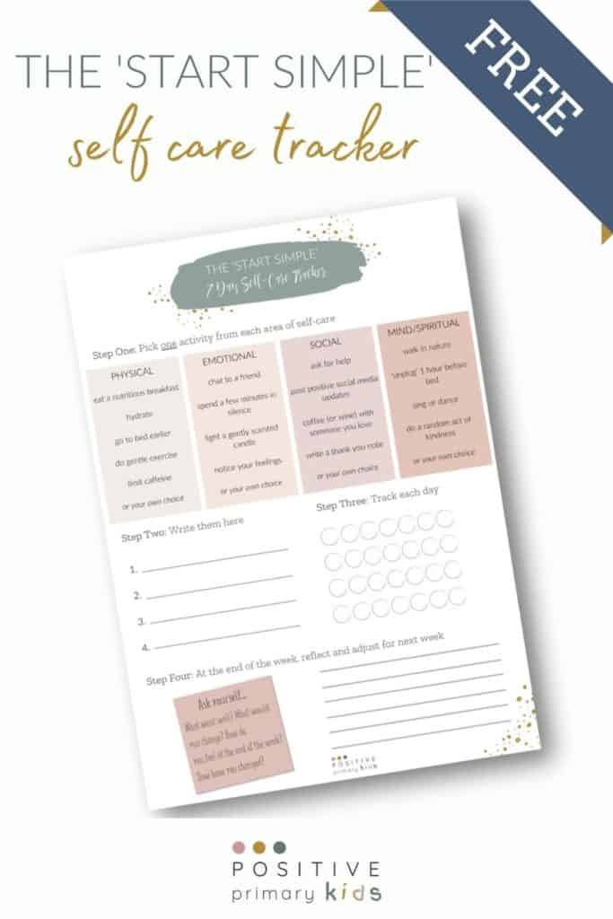 a printable 7 day self care tracker