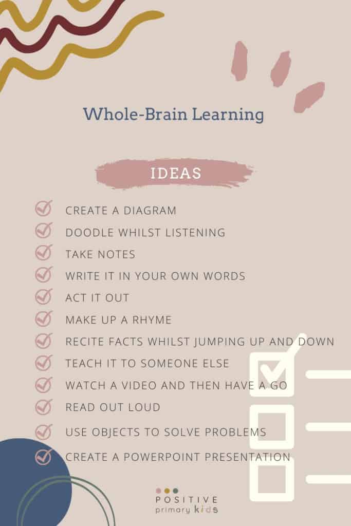 infographic with learning ideas for different preferences