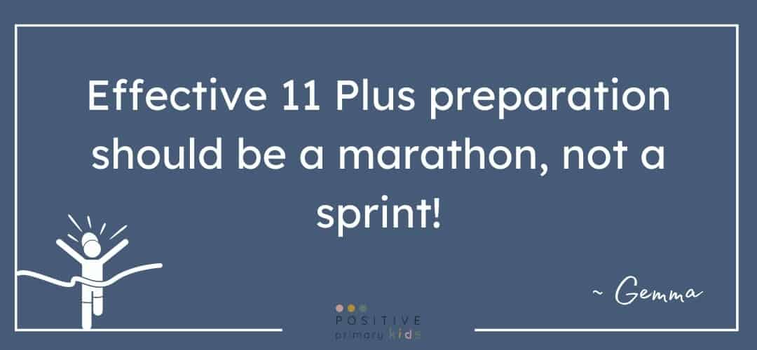 Graphic text image saying "effective 11 exam plus preparation should be a marathon, not a sprint!"