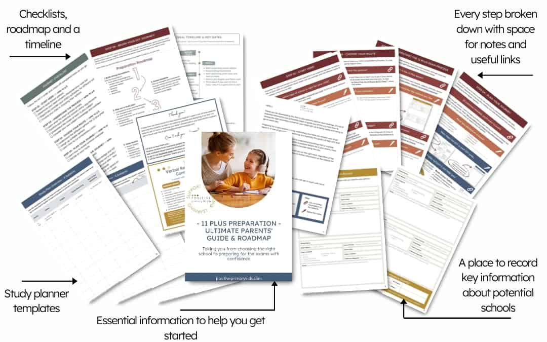 Mockup image of free 11 plus preparation ultimate parent's guide and roadmap