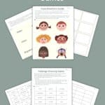 mockup of two sets of emotional vocabulary games for kids