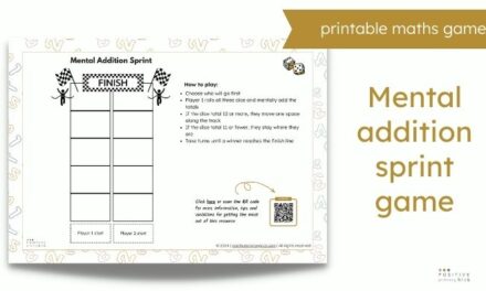 Single-digit addition game – Mental addition sprint printable